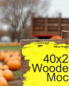 Wooden Sign at Pumpkin Patch Mockup