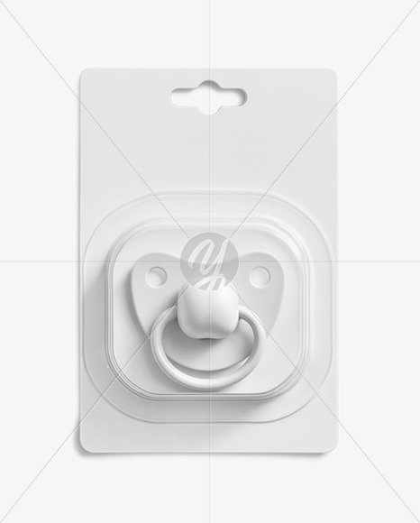 Silicone Pacifier in Blister Packaging Mockup