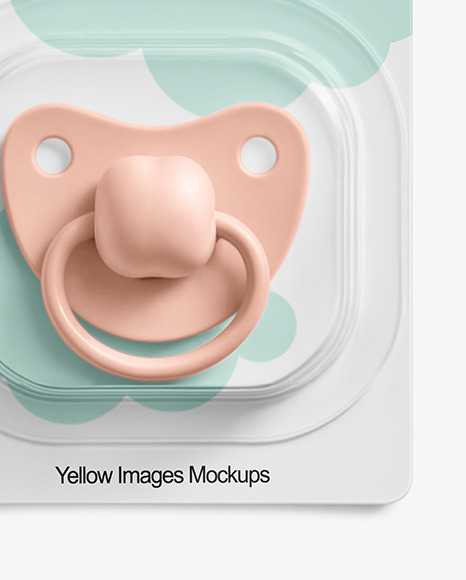 Silicone Pacifier in Blister Packaging Mockup