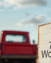 Wooden Sign at Pumpkin Patch Mockup