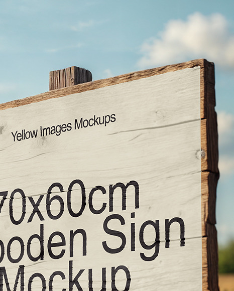 Wooden Sign at Pumpkin Patch Mockup