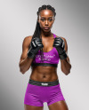 Black Female UFC Fighter Wearing Sports Bra and Short Mockup