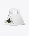 Triangular Kraft Box with Wine Bottle Mockup