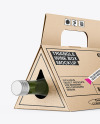 Triangular Kraft Box with Wine Bottle Mockup