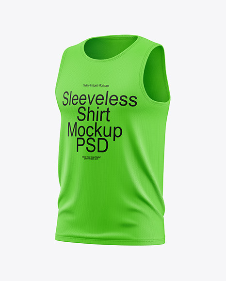 Men's Sleeveless Shirt Mockup - Half Side View - Men t shirt mockup