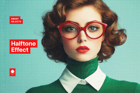 Colorful Halftone Photo Effect - Posters