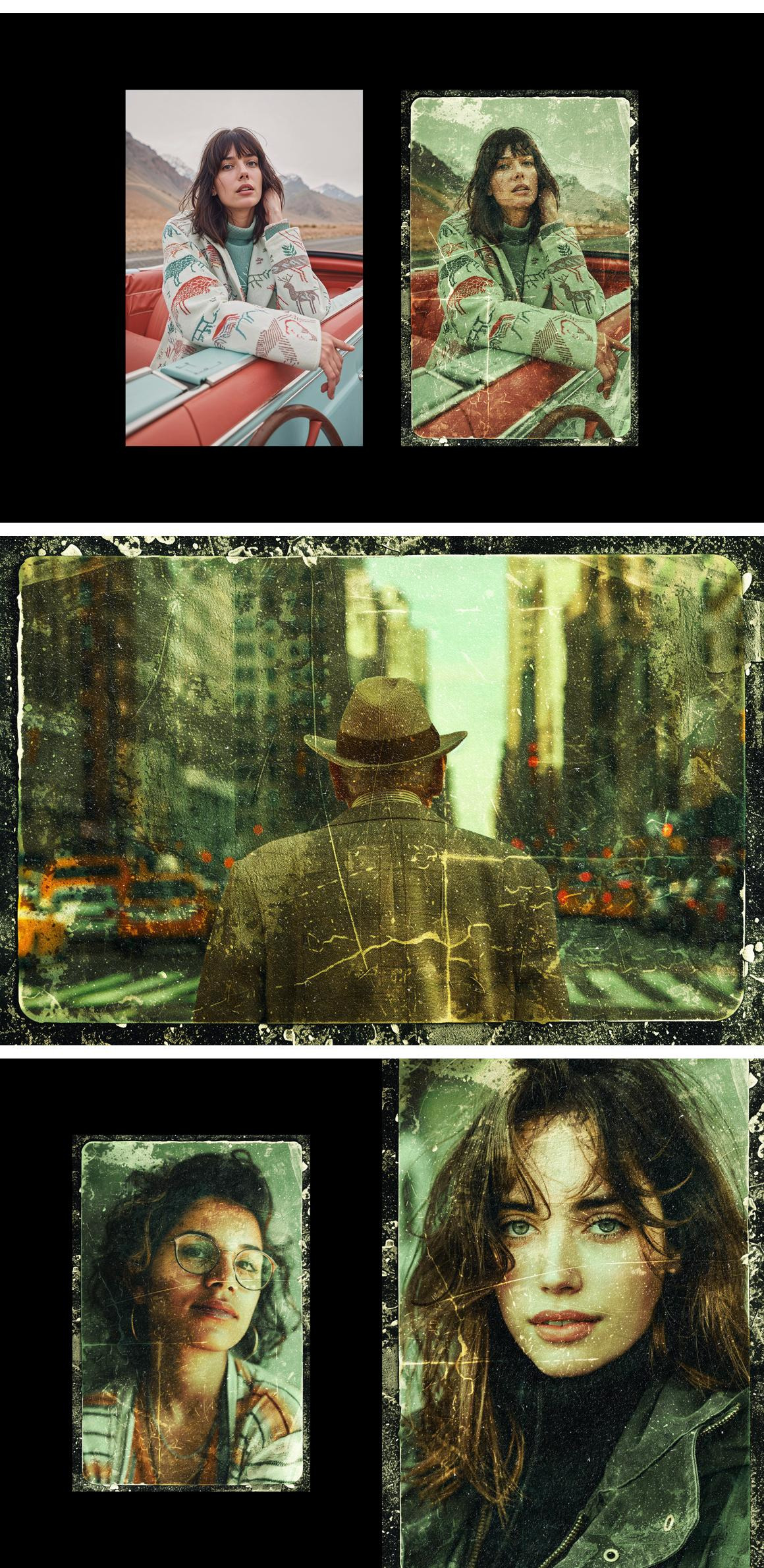 Vintage Scratched Photo Effect Vintage Scratched Photo Effect