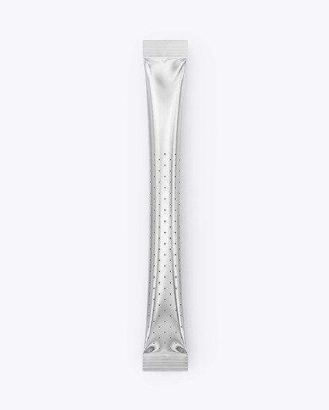 Glossy Metallic Tea Stick Sachet Mockup