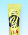 Glossy Metallic Tea Stick Sachet Mockup