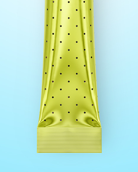 Glossy Metallic Tea Stick Sachet Mockup