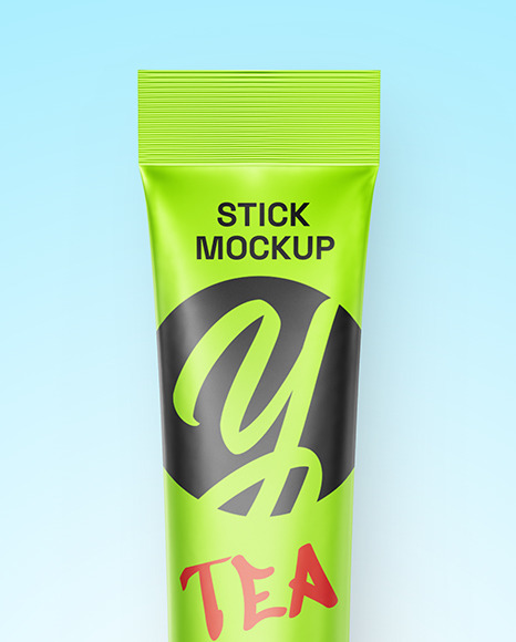 Matte Metallic Stick Sachet Mockup