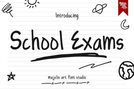 School Exams - Handwriting font