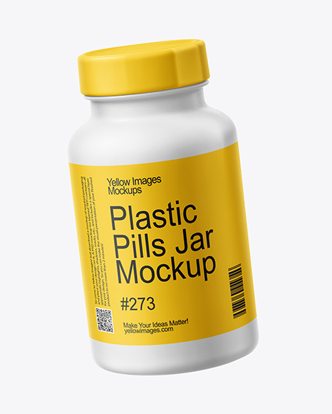 Plastic Pill Bottle with Hands Mockup