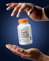 Plastic Pill Bottle with Hands Mockup