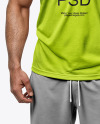 A Bearded Muscular Man Wearing a Tank Top and Sweatpants Mockup
