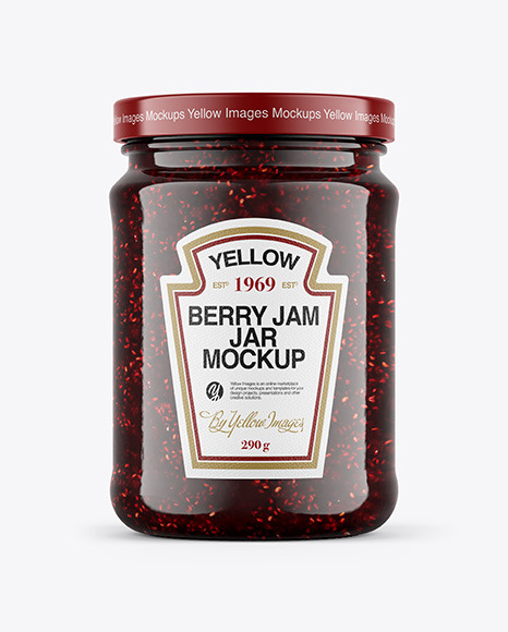 Raspberry Jam Jar Mockup - Product package mockup