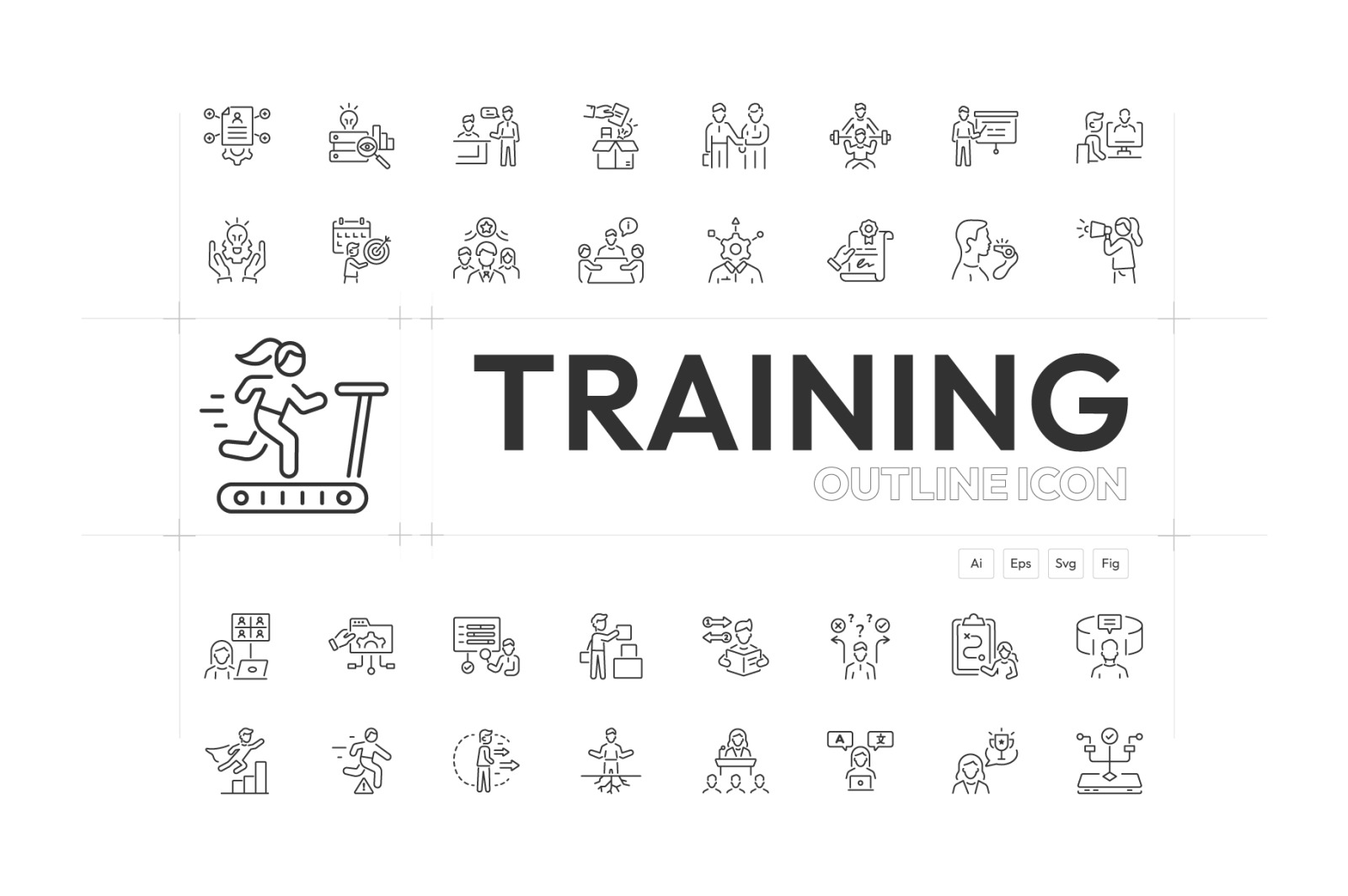 Training and Coaching Icon Set Training and Coaching Icon Set