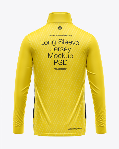 Zipper High Neck Long Sleeve Jersey Mockup - Long