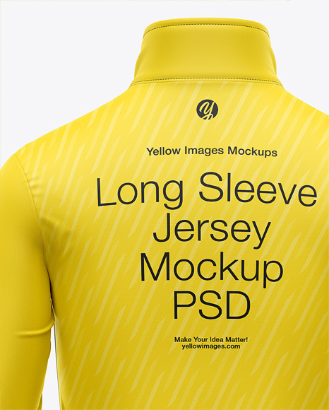 Zipper High Neck Long Sleeve Jersey Mockup