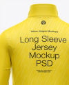 Zipper High Neck Long Sleeve Jersey Mockup