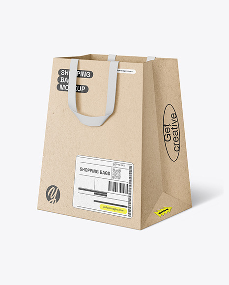 Kraft Paper Shopping Bag Mockup - Small box mockup