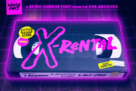 X-Rental - 1980s Retro Horror Font - Halloween poster