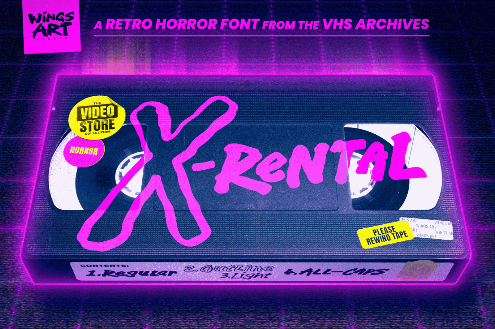 X-Rental - 1980s Retro Horror Font X-Rental - 1980s Retro Horror Font