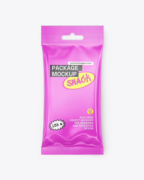 Glossy Snack Package Mockup - Candy mockup