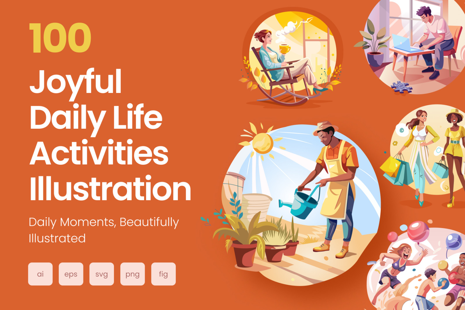 Joyful Life Illustration Set