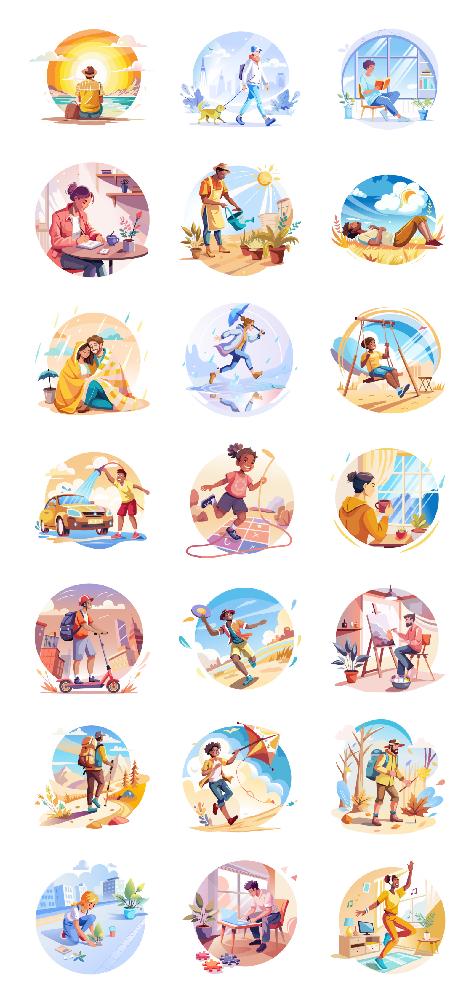 Joyful Life Illustration Set