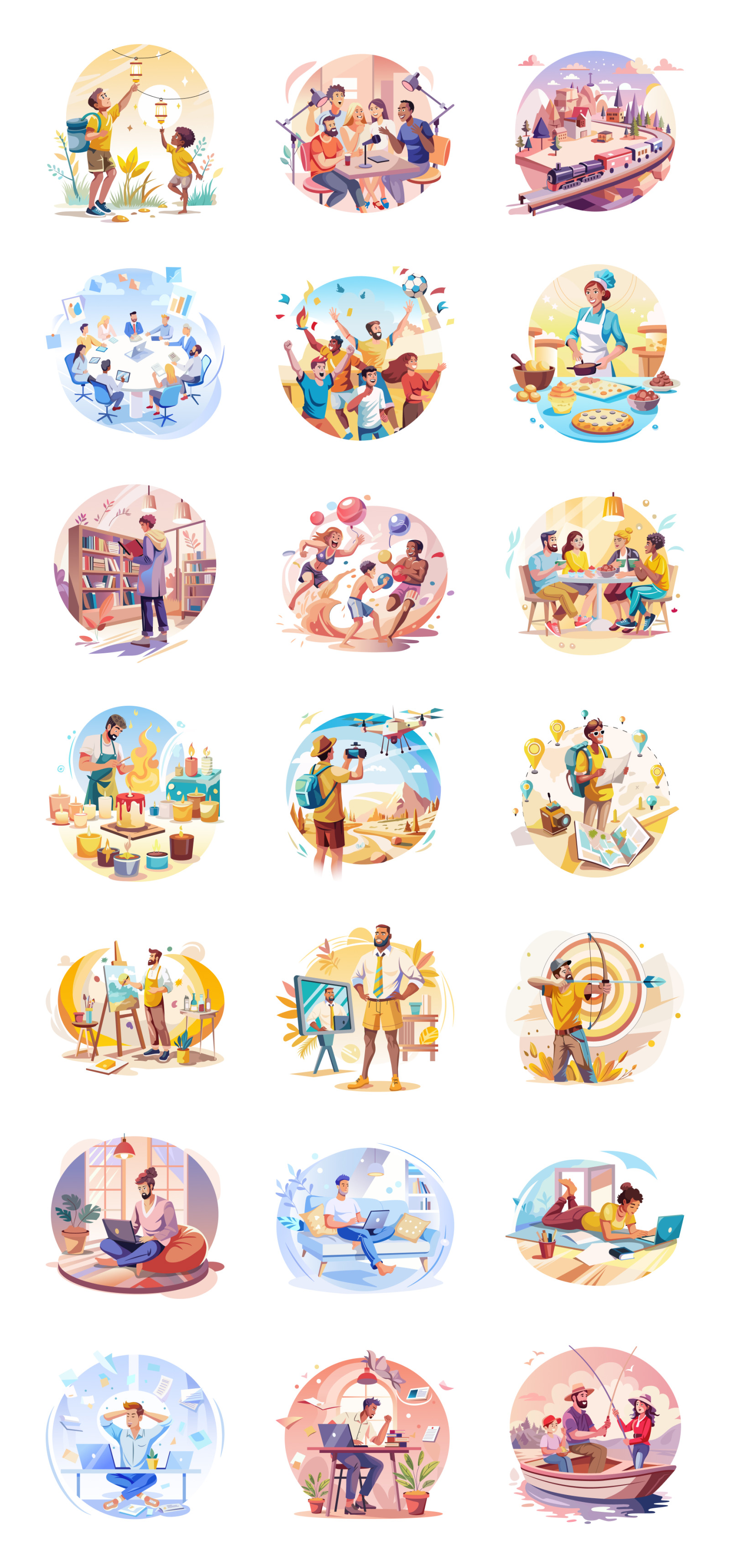 Joyful Life Illustration Set