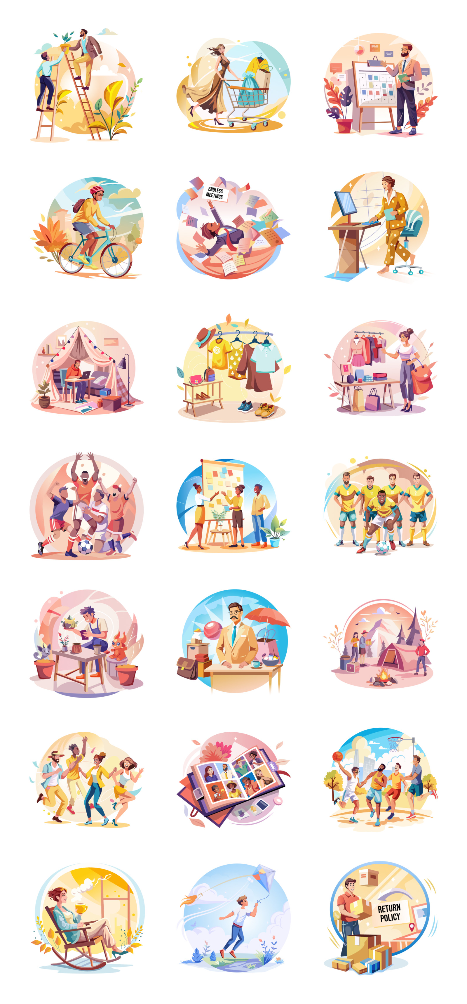 Joyful Life Illustration Set