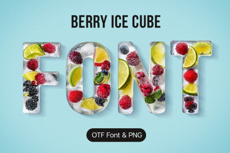 Berry Ice Cubes Font - Textures