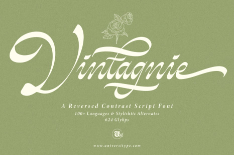 UT Vintagnie - A Reversed Contrast Script Font - Brand logo