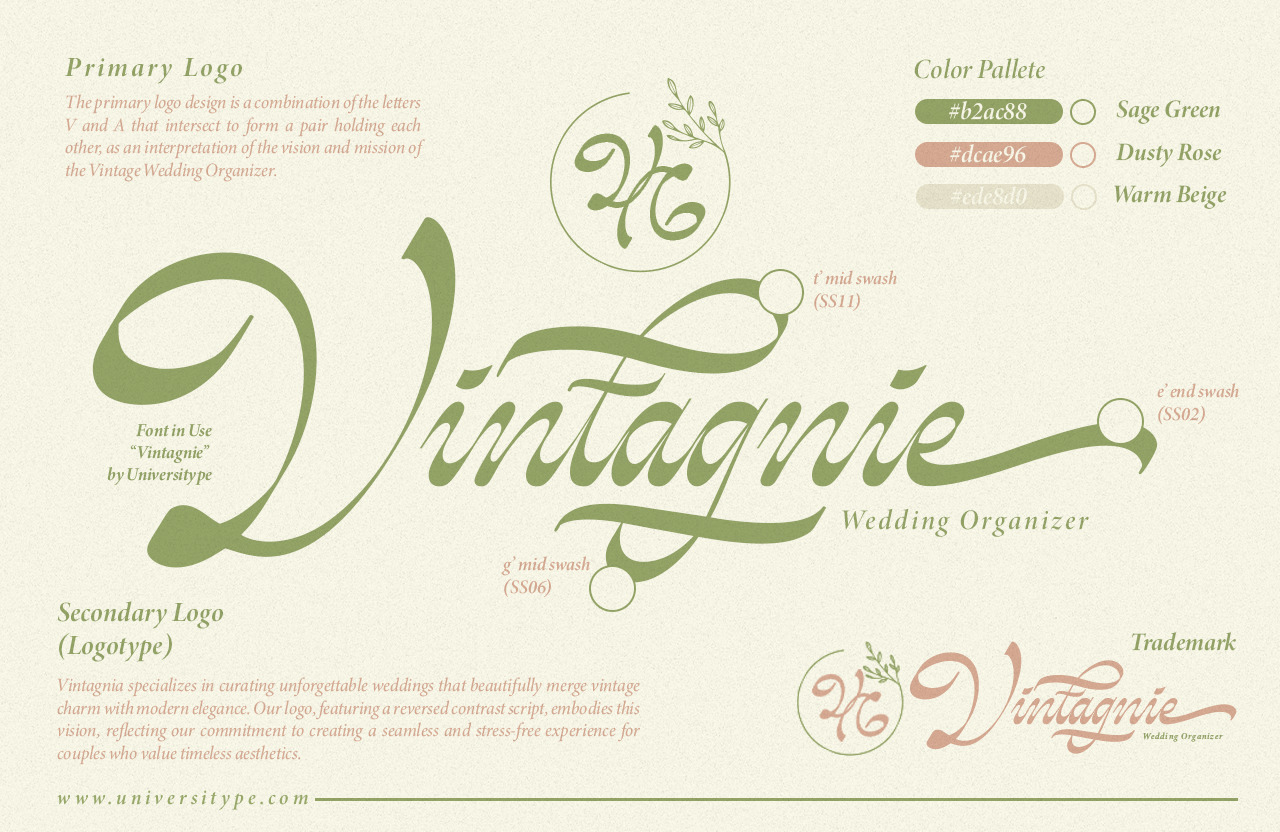 UT Vintagnie - A Reversed Contrast Script Font UT Vintagnie - A Reversed Contrast Script Font