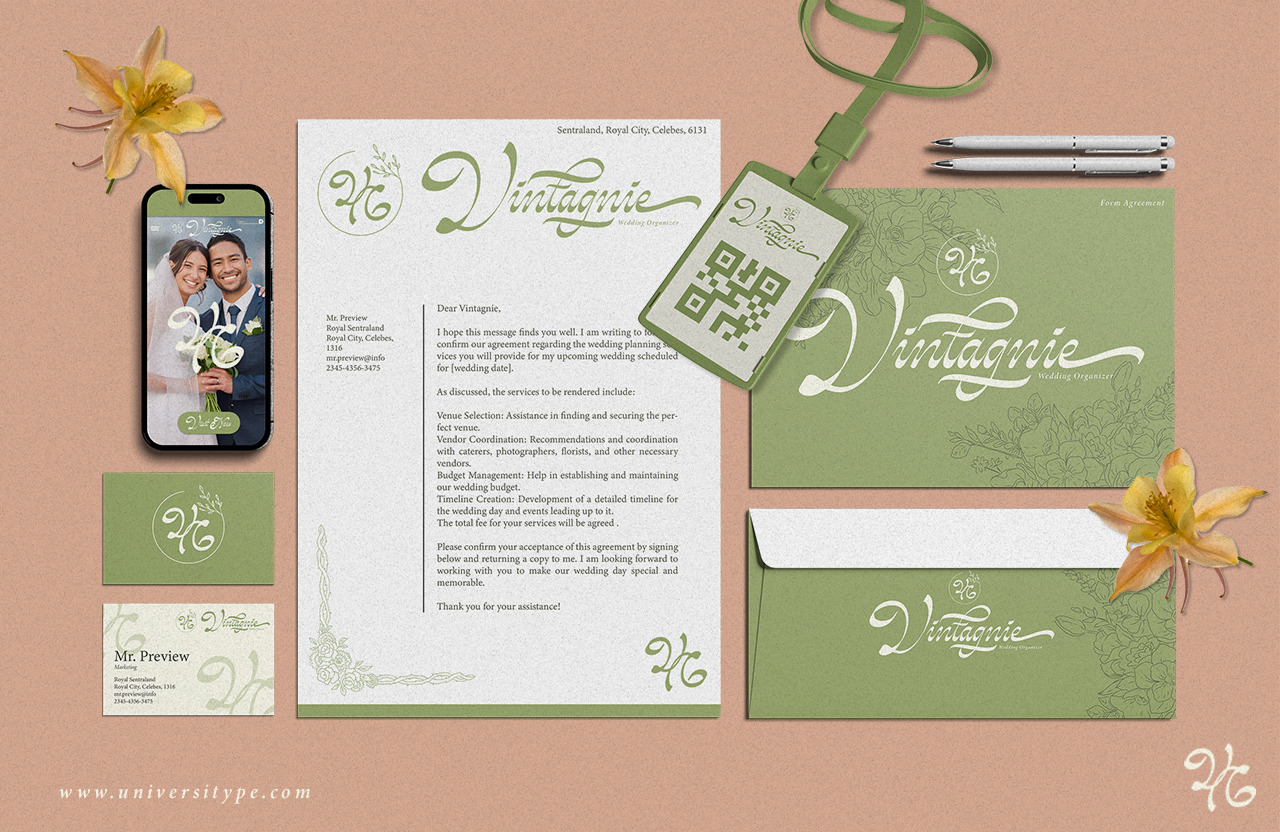 UT Vintagnie - A Reversed Contrast Script Font UT Vintagnie - A Reversed Contrast Script Font