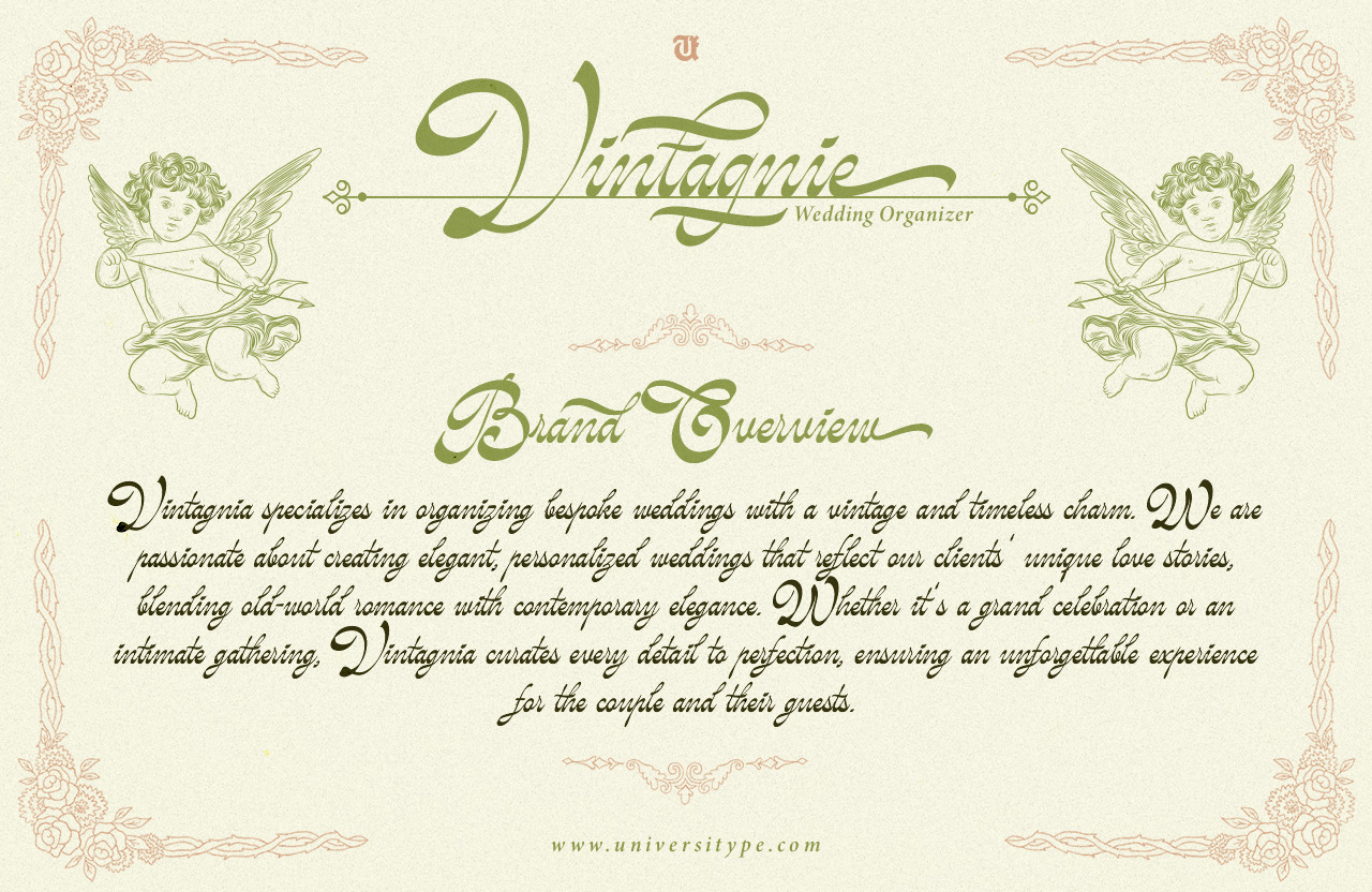 UT Vintagnie - A Reversed Contrast Script Font UT Vintagnie - A Reversed Contrast Script Font