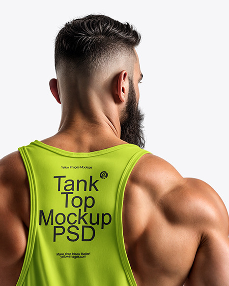 A Muscular Man Wearing a Tank Top and Sweatpants Mockup