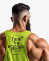 A Muscular Man Wearing a Tank Top and Sweatpants Mockup
