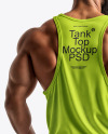 A Muscular Man Wearing a Tank Top and Sweatpants Mockup