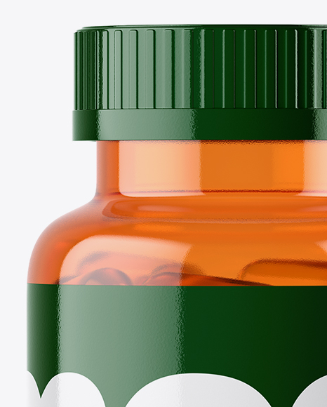 Orange Fish Oil Bottle Mockup