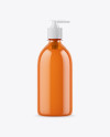 Orange Liquid Soap Bottle with Pump Mockup Orange Liquid Soap Bottle with Pump Mockup