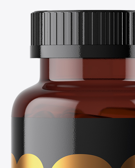 Amber Fish Oil Bottle Mockup