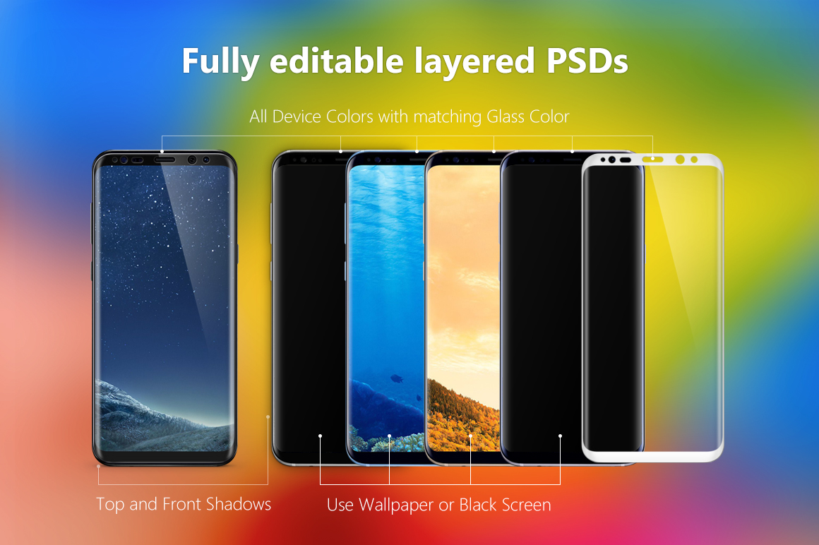 Tempered Glass Presentation Images for Mobile and Tablets in PSDs