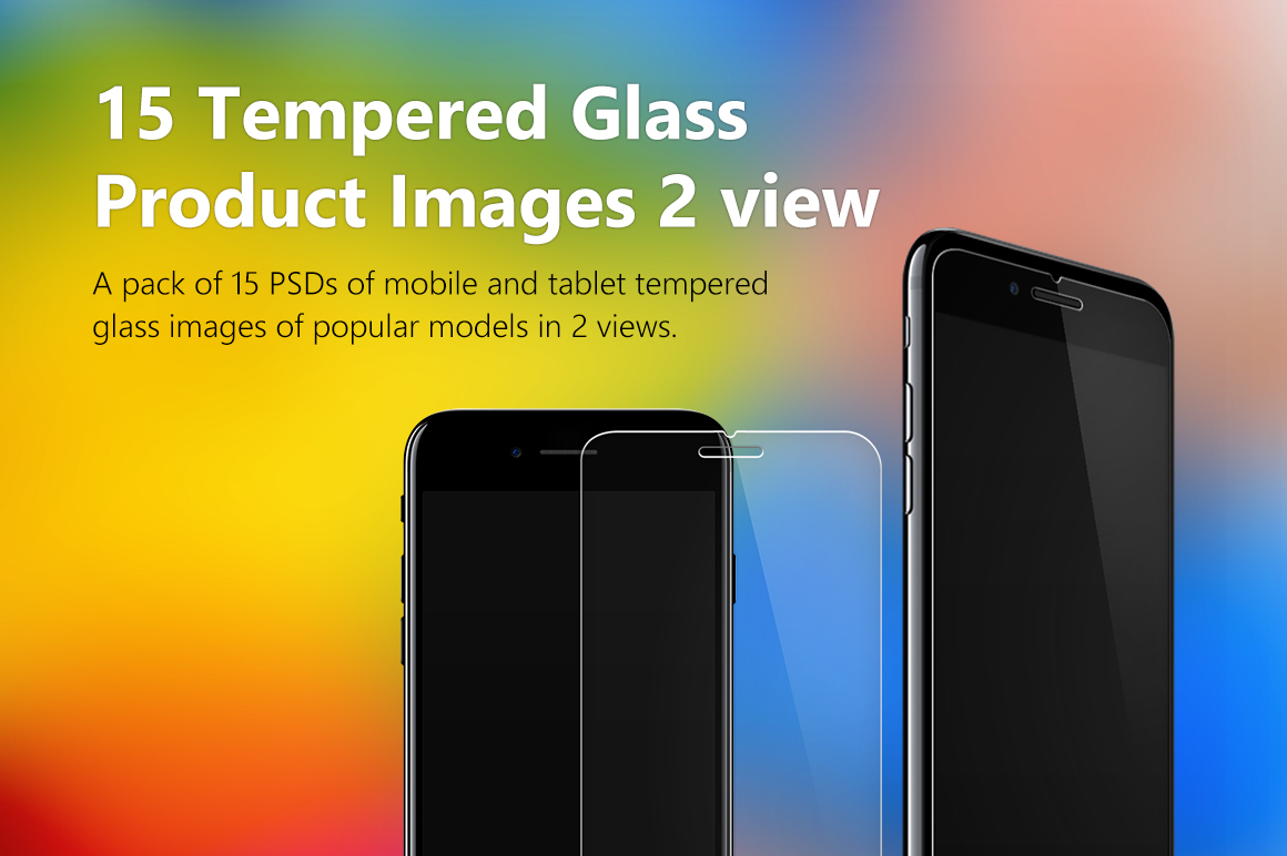 Tempered Glass Presentation Images for Mobile and Tablets in PSDs