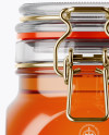 900ml Pure Honey Glass Jar w/ Clamp Lid Mockup - Front View (Eye-Level Shot)