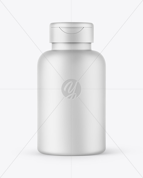 Matte Pills Bottle with Flip Cap Mockup