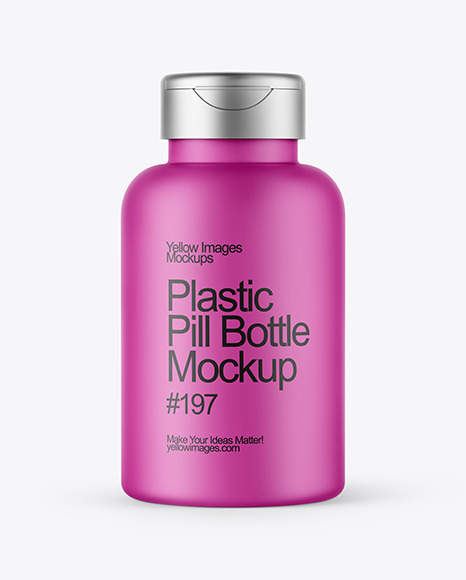 Matte Pills Bottle with Flip Cap Mockup