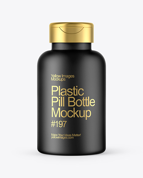 Matte Pills Bottle with Flip Cap Mockup