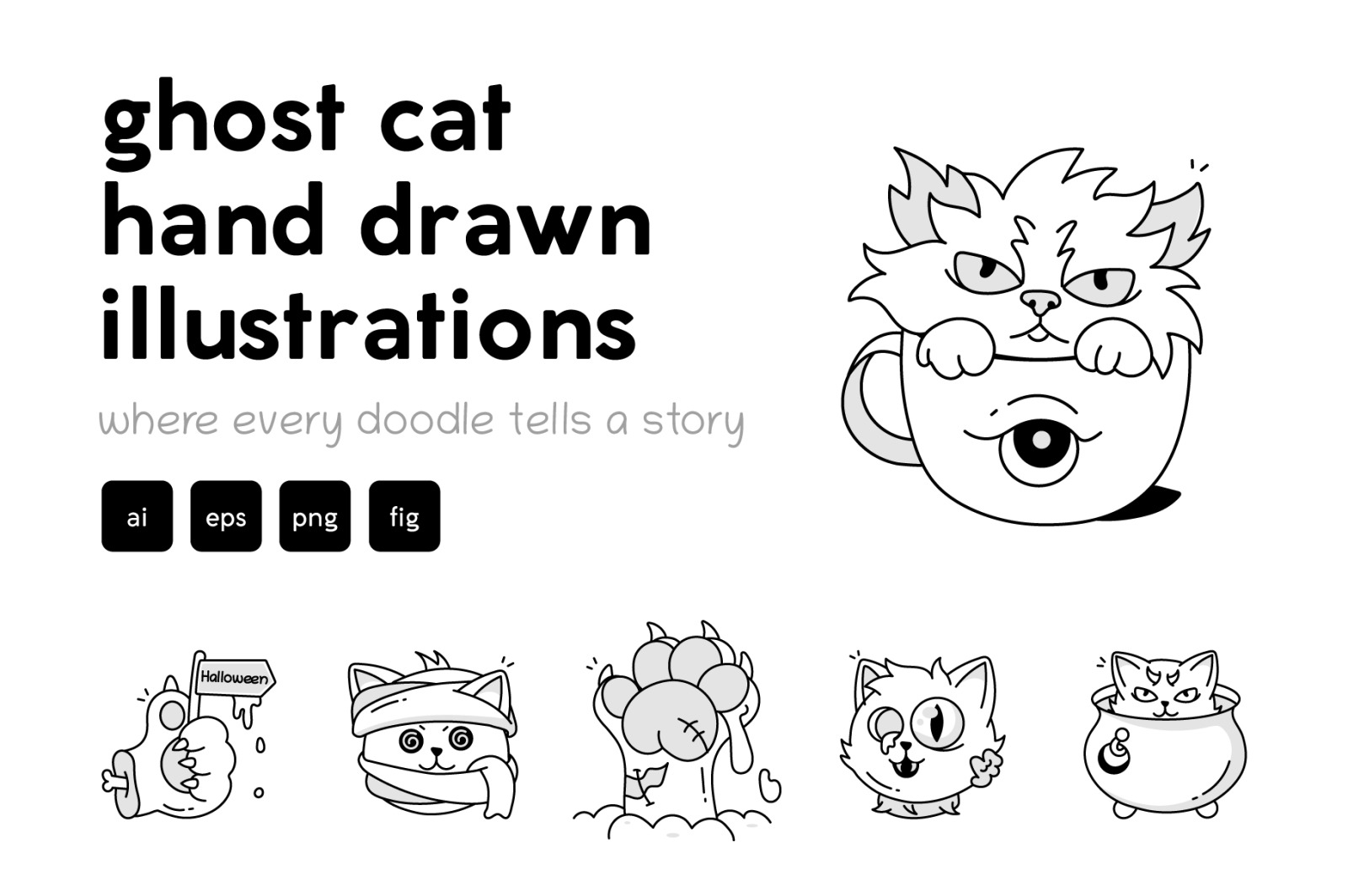 Ghost Cat Doodles Ghost Cat Doodles